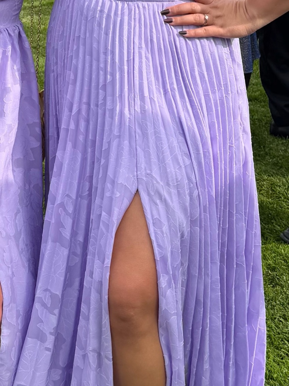 Lavender Pleated Spaghetti-Strap Maxi Dress - Picture 4 of 5